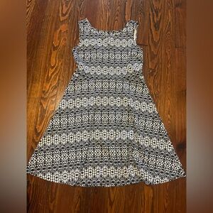 Talbots Navy + White w/ Designs Dress (Womens M, New Condition)